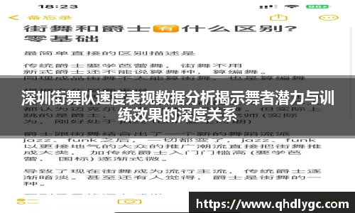 深圳街舞队速度表现数据分析揭示舞者潜力与训练效果的深度关系